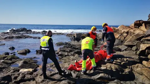 Lugar en el que cayó la persona accidentada.