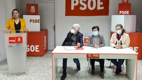 María Dolores Corujo en una reunión del PSOE de Lanzarote. 