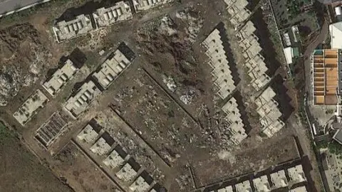 Imagen aérea de una de las zonas de esqueletos de Costa Teguise.