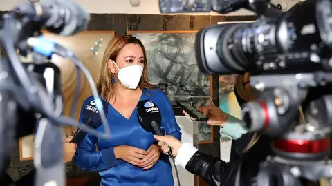 María Dolores Corujo en una comparecencia de prensa.