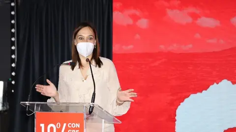 Nira Fierro este sábado durante el congreso del PSOE en Lanzarote.
