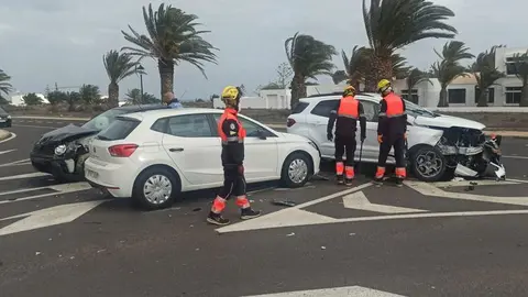 Accidente ocurrido este domingo en Costa Teguise.