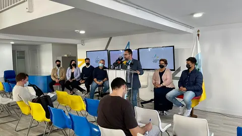 Echedey Eugenio en la Rueda de Prensa con motivo de los 100 días de CC en el gobierno de Arrecife.