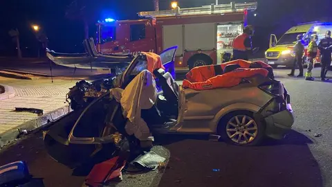Accidente producido la madrugada de este miércoles en Playa Blanca.