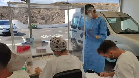 Imagen del autocovid en Lanzarote