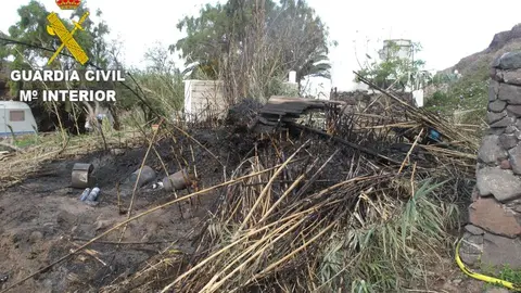 Imagen del incendio que se provocó cerca de Famara
