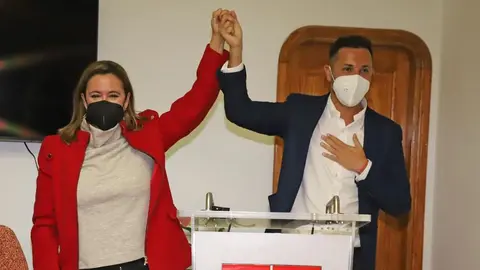 María Dolores Corujo con Tomás Silvera este jueves en Tías