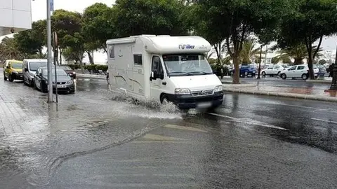 Imagen de archivo de otra jornada de lluvia en Lanzarote