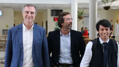 José María Ezquiaga con Pedro San Ginés y Marcos Bergaz, cuando este último llevaba  el Área de Política Territorial en Lanzarote