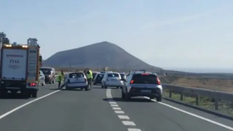 Imagen del accidente tomada por un testigo que circulaba justo a esa  en la misma zona