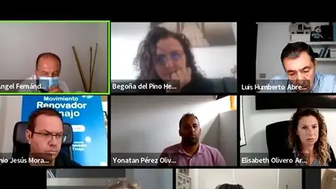 Imagen de archivo de un pleno telémático que sí se pudo celebrar en Tinajo.