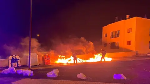 Incendio producido este martes en Arrecife.