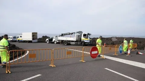 Zona de la carretera de Los Hervideros donde se están realizando las obras.
