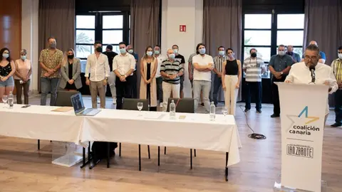 Acto de elección de Mateo Roman de la Cruz como secrtario local de Coalición Canaria en Yaiza.