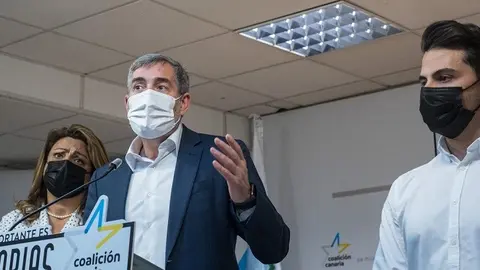 Imagen de la rueda de prensa de Fernando Clavijo.