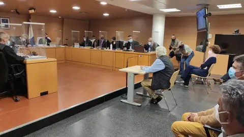Imagen del juicio de hoy con al declaración de Leopoldo Díaz.