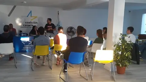 Echedey Eugenio en la reunión de este martes con el resto de compañeros del Comité Local.