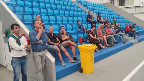 Representantes del PSOE en la reapertura del pabellón de Titerroy