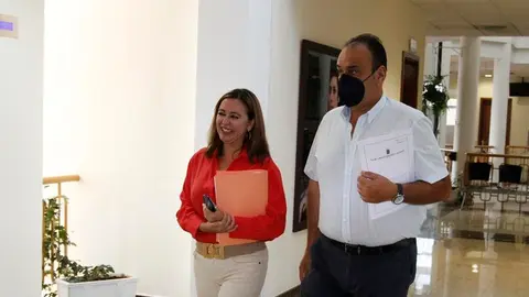 María Dolores Corujo y Andrés Stinga en el Cabildo