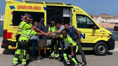 Los trabajadores de Emerlan, los responsables del Consorcio y Alicia Páez