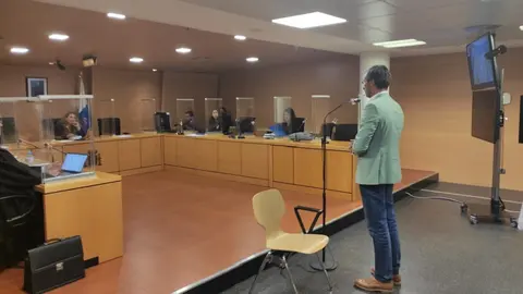 Pedro San Ginés durante sus últimas palabras antes de la finalización de la última sesión del juicio por la incautación de la desaladora de Montaña Roja.