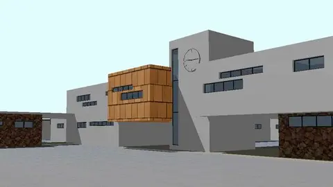 Imagen de la entrada del futuro centro educativo de San Bartolomé.