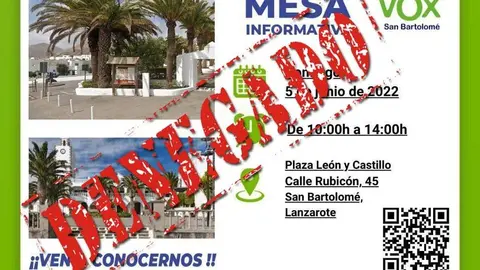 Imagen del cartel que está haciendo circular VOX sobre la denegación.