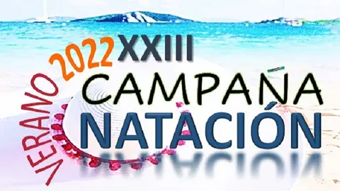 Cartel de la Campaña de Natación en verano de Tinajo.