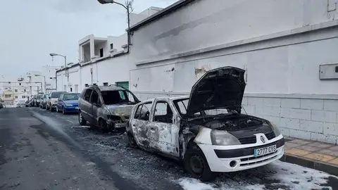 Incendio producido en el barrio de La Vega de Arrecife.