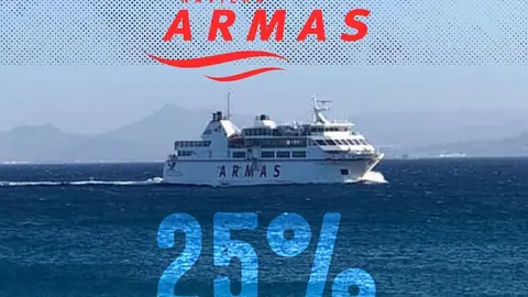 Imagen de la oferta del 25% de Naviera Armas para los participantes de la Tinajo You Trail