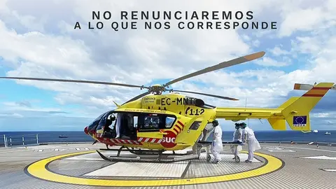 Imagen de un helicoptero medicalizado.