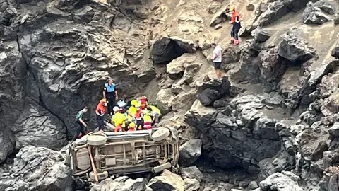 Imagen del lugar donde cay&oacute; el veh&iacute;culo