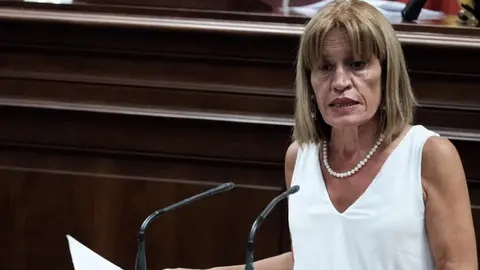 Imagen de Esther González en el Parlamento de Canarias.
