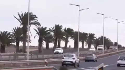 Imagen del tramo que se debería soterrar a la salida de Arrecife.