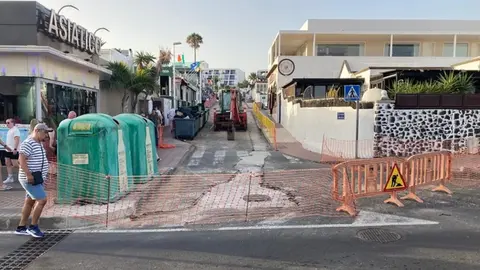 Imagen de una de las obras que se están realizando en Puerto del Carmen.