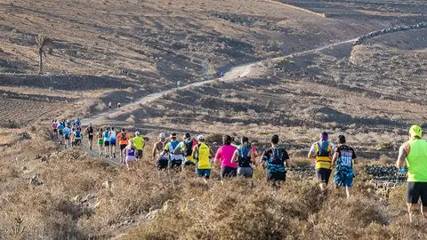 Imagen de los participantes de la prueba de trail de la Yaiza Extremo Sur.