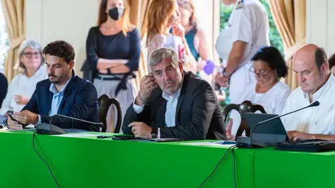 Fernando Clavijo junto a David Toledo en la jornada de Clima, Energía y cambios ambientales en Italia