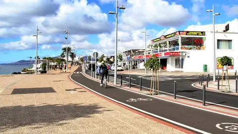 Imagen del carril bici de Puerto del Carmen.