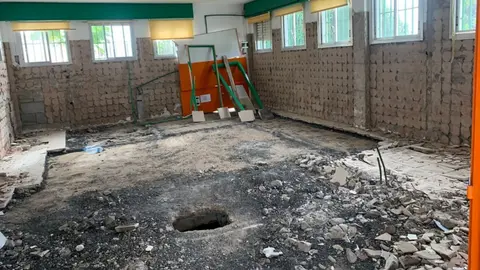 Imagen del estado del colegio Ajei ante el inminente inicio del curso.