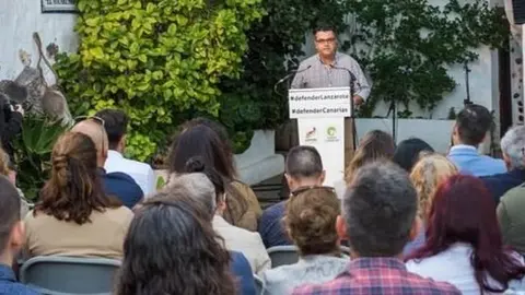 Armando Santana durante un acto de su formación en las pasadas elecciones.