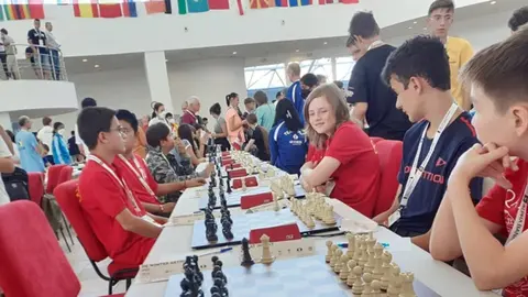 Julius Jonas Pleschke en el mundial de Ajedrez sub 12 en Rumanía.