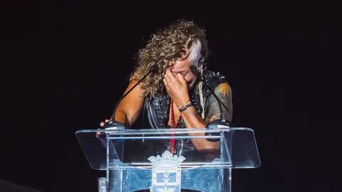 Rosana en el acto de nombramiento de Hija Predilecta de Arrecife.