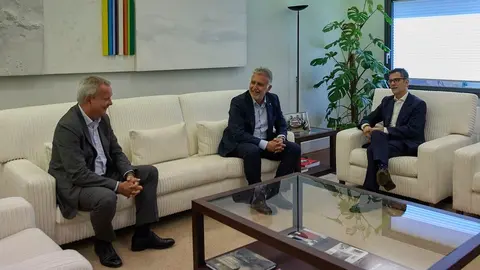 Ángel Víctor Torres y Sebastián Franquis reunidos en Madrid con Félix Bolaños.