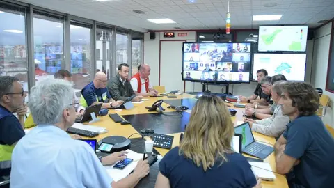 Imagen de la reunión de la junta de seguridad de seguimiento del ciclón en Canarias