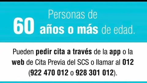 Cartel anunciador de las nuevas vacunas para mayores de 60 años.