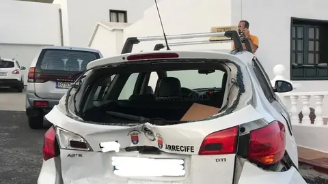 Imagen de uno de los vehiculos siniestrados