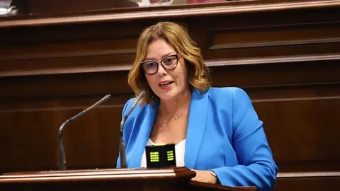 Imagen de Astrid Pérez en el Parlamento Canario.
