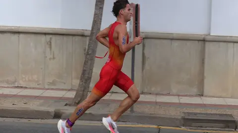 Imagen de uno de los hermanos Escaravajal en su debut con la selección española en el Copa de Europa que se disputó en Ceuta.