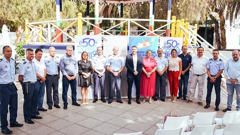 Imagen de la presentación del Ejercito del Aire en Costa Teguise.