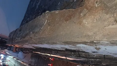 Imagen de la fachada tras el desprendimiento.